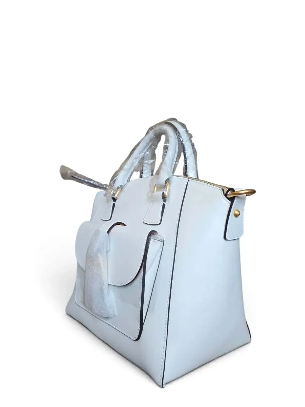 Dooney & Bourke Naomi Satchel White Leather Gold Hardware NWT BEMER1379